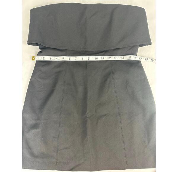 REVOLVE Misha Black Strapless Mini Dress LBD Structured Modern Minimalist XL - Picture 9 of 11